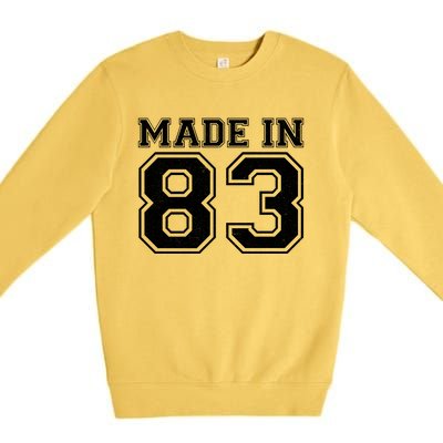 Sporty Jersey Style Made In 1983 40th Birthday Premium Crewneck Sweatshirt