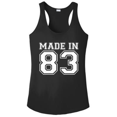 Sporty Jersey Style Made In 1983 40th Birthday Ladies PosiCharge Competitor Racerback Tank