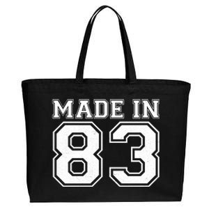 Sporty Jersey Style Made In 1983 40th Birthday Cotton Canvas Jumbo Tote