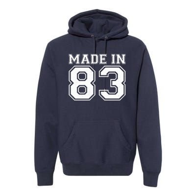 Sporty Jersey Style Made In 1983 40th Birthday Premium Hoodie