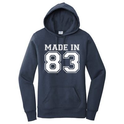 Sporty Jersey Style Made In 1983 40th Birthday Women's Pullover Hoodie