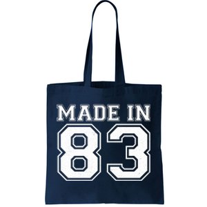 Sporty Jersey Style Made In 1983 40th Birthday Tote Bag