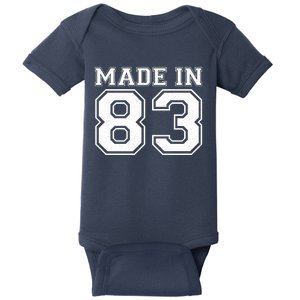 Sporty Jersey Style Made In 1983 40th Birthday Baby Bodysuit