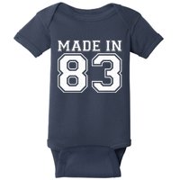 Sporty Jersey Style Made In 1983 40th Birthday Baby Bodysuit