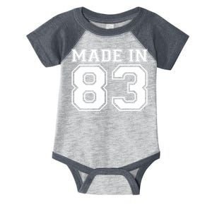 Sporty Jersey Style Made In 1983 40th Birthday Infant Baby Jersey Bodysuit