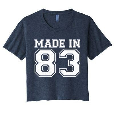 Sporty Jersey Style Made In 1983 40th Birthday Crop Top