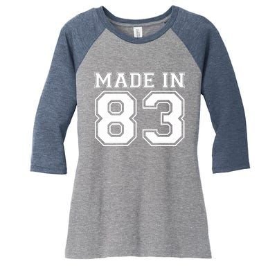 Sporty Jersey Style Made In 1983 40th Birthday Women's Tri-Blend 3/4-Sleeve Raglan Shirt