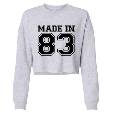 Sporty Jersey Style Made In 1983 40th Birthday Cropped Pullover Crew