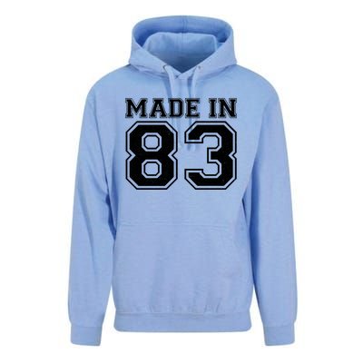 Sporty Jersey Style Made In 1983 40th Birthday Unisex Surf Hoodie