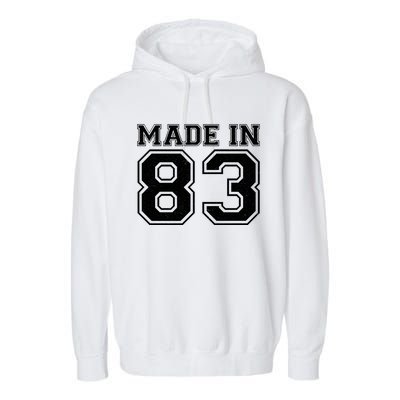 Sporty Jersey Style Made In 1983 40th Birthday Garment-Dyed Fleece Hoodie