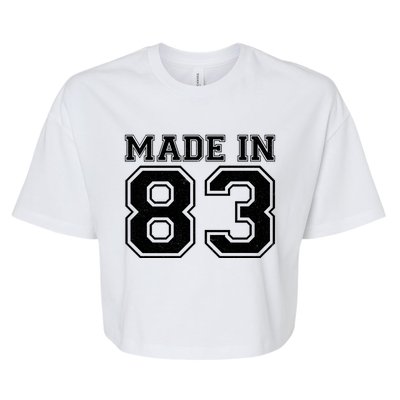 Sporty Jersey Style Made In 1983 40th Birthday Bella+Canvas Jersey Crop Tee