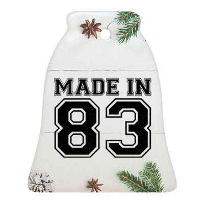 Sporty Jersey Style Made In 1983 40th Birthday Ceramic Bell Ornament