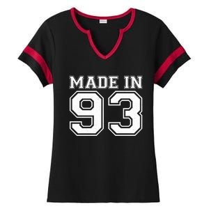 Sporty Jersey Style Made In 1993 30th Birthday Ladies Halftime Notch Neck Tee