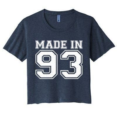 Sporty Jersey Style Made In 1993 30th Birthday Crop Top