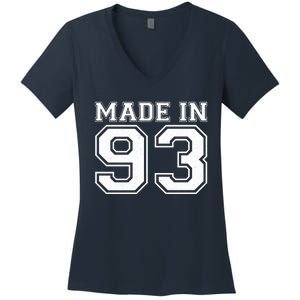 Sporty Jersey Style Made In 1993 30th Birthday Women's V-Neck T-Shirt