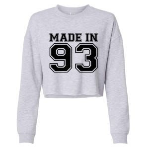 Sporty Jersey Style Made In 1993 30th Birthday Cropped Pullover Crew