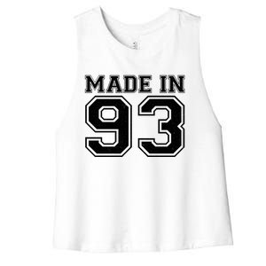 Sporty Jersey Style Made In 1993 30th Birthday Women's Racerback Cropped Tank