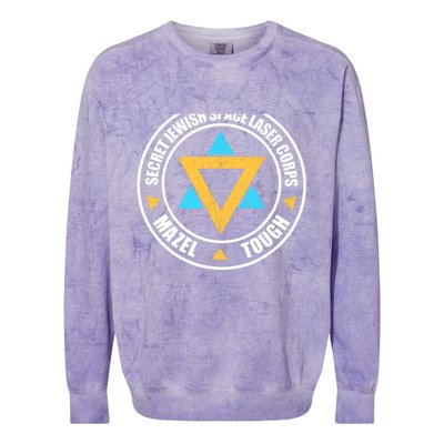 Secret Jewish Space Laser Corps Mazel Tov Funny Prank Colorblast Crewneck Sweatshirt