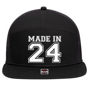 Sporty Jersey Style Made In 1924 100th Birthday 7 Panel Mesh Trucker Snapback Hat