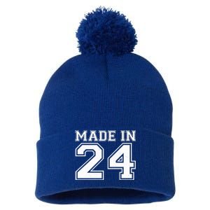 Sporty Jersey Style Made In 1924 100th Birthday Pom Pom 12in Knit Beanie