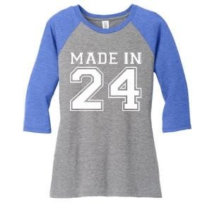 Sporty Jersey Style Made In 1924 100th Birthday Women's Tri-Blend 3/4-Sleeve Raglan Shirt