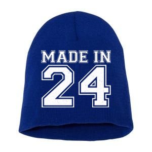 Sporty Jersey Style Made In 1924 100th Birthday Short Acrylic Beanie