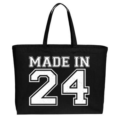 Sporty Jersey Style Made In 1924 100th Birthday Cotton Canvas Jumbo Tote