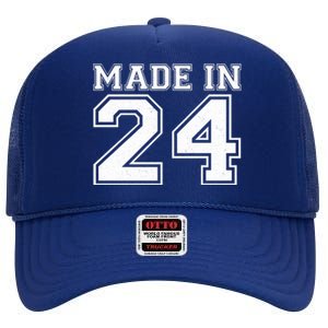 Sporty Jersey Style Made In 1924 100th Birthday High Crown Mesh Back Trucker Hat