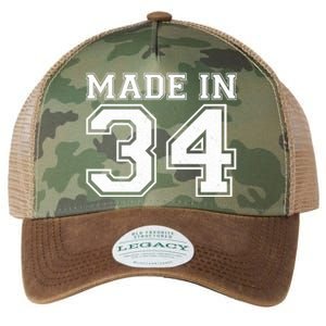 Sporty Jersey Style Made In 1934 90th Birthday Legacy Tie Dye Trucker Hat