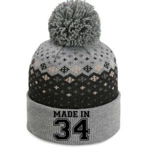 Sporty Jersey Style Made In 1934 90th Birthday The Baniff Cuffed Pom Beanie