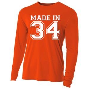 Sporty Jersey Style Made In 1934 90th Birthday Cooling Performance Long Sleeve Crew