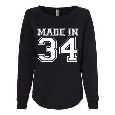 Sporty Jersey Style Made In 1934 90th Birthday Womens California Wash Sweatshirt