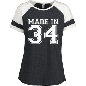 Sporty Jersey Style Made In 1934 90th Birthday Enza Ladies Jersey Colorblock Tee