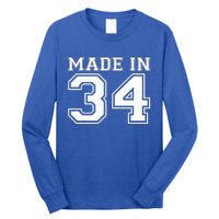 Sporty Jersey Style Made In 1934 90th Birthday Long Sleeve Shirt