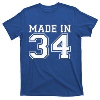 Sporty Jersey Style Made In 1934 90th Birthday T-Shirt