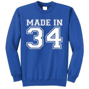 Sporty Jersey Style Made In 1934 90th Birthday Tall Sweatshirt