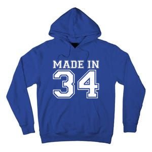 Sporty Jersey Style Made In 1934 90th Birthday Tall Hoodie