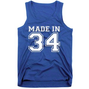 Sporty Jersey Style Made In 1934 90th Birthday Tank Top