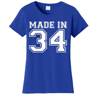 Sporty Jersey Style Made In 1934 90th Birthday Women's T-Shirt