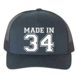 Sporty Jersey Style Made In 1934 90th Birthday Yupoong Adult 5-Panel Trucker Hat