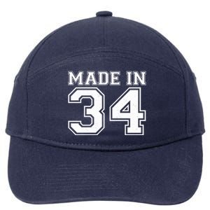 Sporty Jersey Style Made In 1934 90th Birthday 7-Panel Snapback Hat