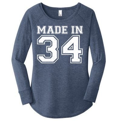 Sporty Jersey Style Made In 1934 90th Birthday Women's Perfect Tri Tunic Long Sleeve Shirt