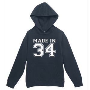 Sporty Jersey Style Made In 1934 90th Birthday Urban Pullover Hoodie