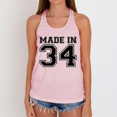 Sporty Jersey Style Made In 1934 90th Birthday Women's Knotted Racerback Tank