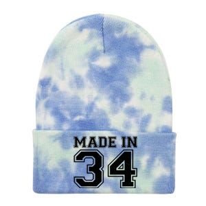 Sporty Jersey Style Made In 1934 90th Birthday Tie Dye 12in Knit Beanie