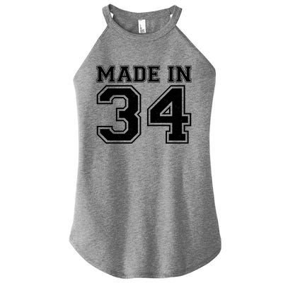 Sporty Jersey Style Made In 1934 90th Birthday Women's Perfect Tri Rocker Tank