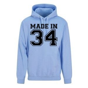 Sporty Jersey Style Made In 1934 90th Birthday Unisex Surf Hoodie