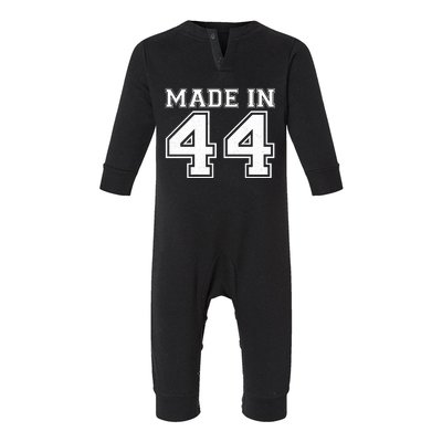 Sporty Jersey Style Made In 1944 80th Birthday Infant Fleece One Piece