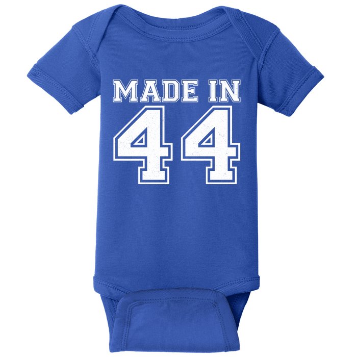 Sporty Jersey Style Made In 1944 80th Birthday Baby Bodysuit