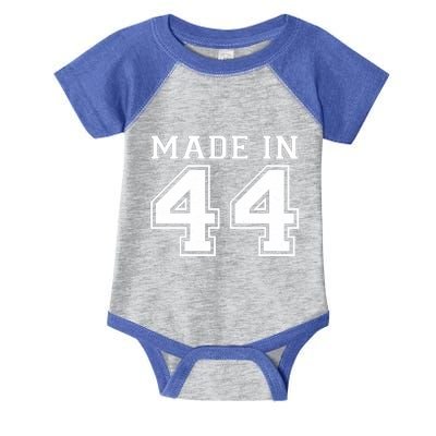 Sporty Jersey Style Made In 1944 80th Birthday Infant Baby Jersey Bodysuit